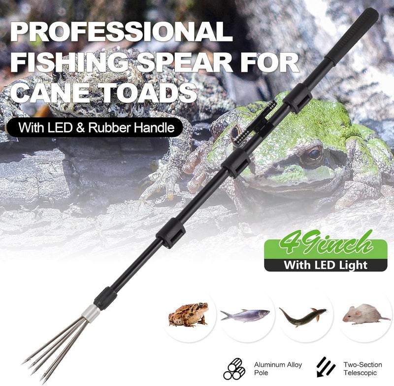 Smarkey Fishing Harpoon Spear Gig Gaff Fork Hook for Frog Cane Toad Bullfrogs Bufo Flounder Fish Mole Remove Trap Catching - Image 2